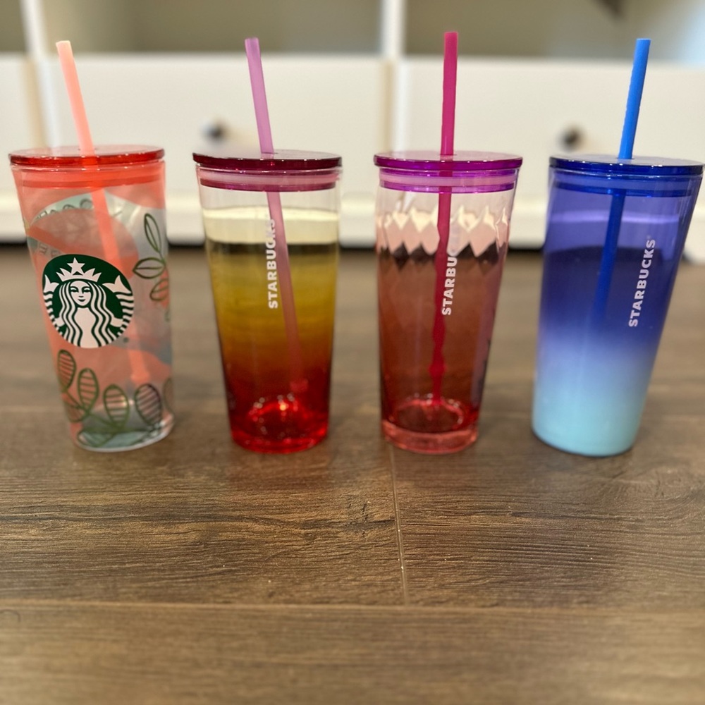 Starbucks glass 18oz Tumbler lot of 4